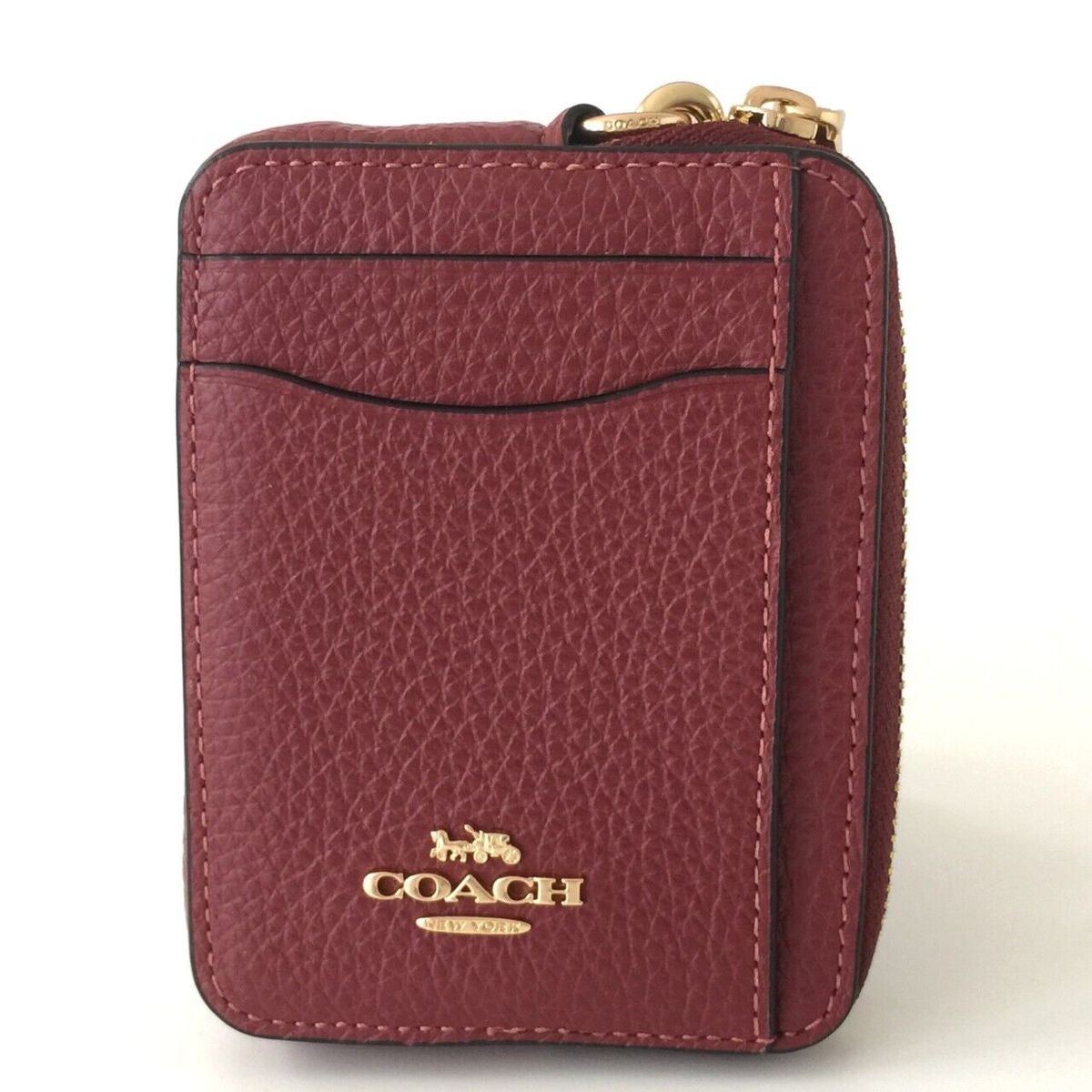 Coach Zipper Card Case - Red