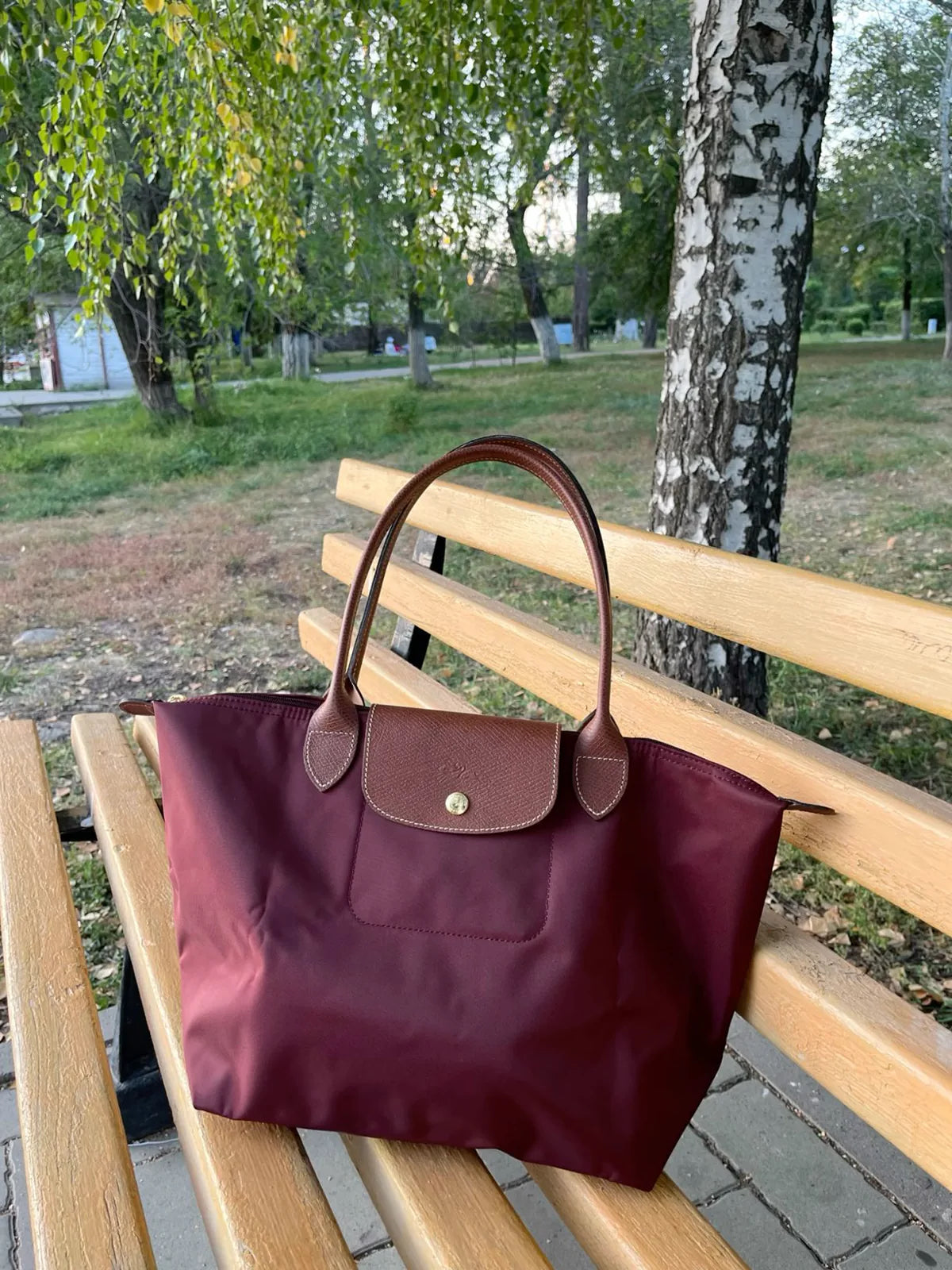 Long Champ Tote Large - Maroon