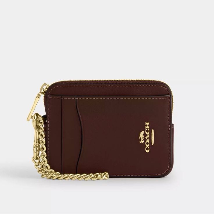 Coach Zipper Card Case - Red