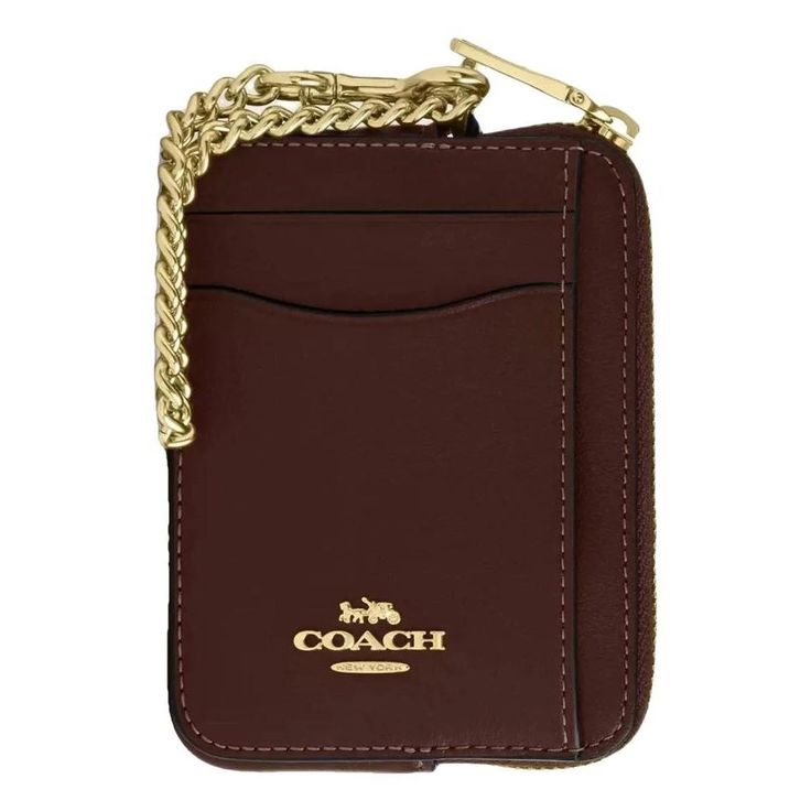 Coach Zipper Card Case - Red
