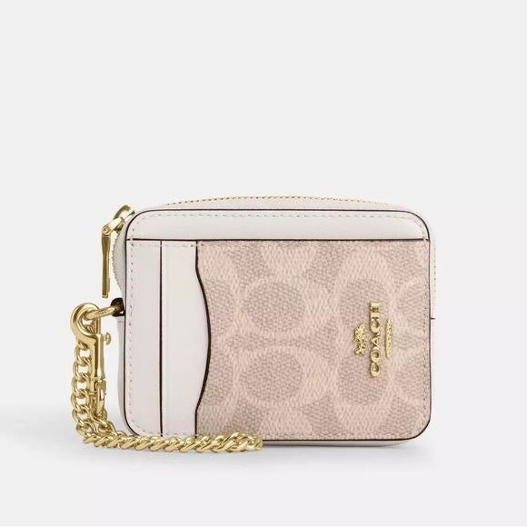 Coach Zipper Card Case - Signature Canvas