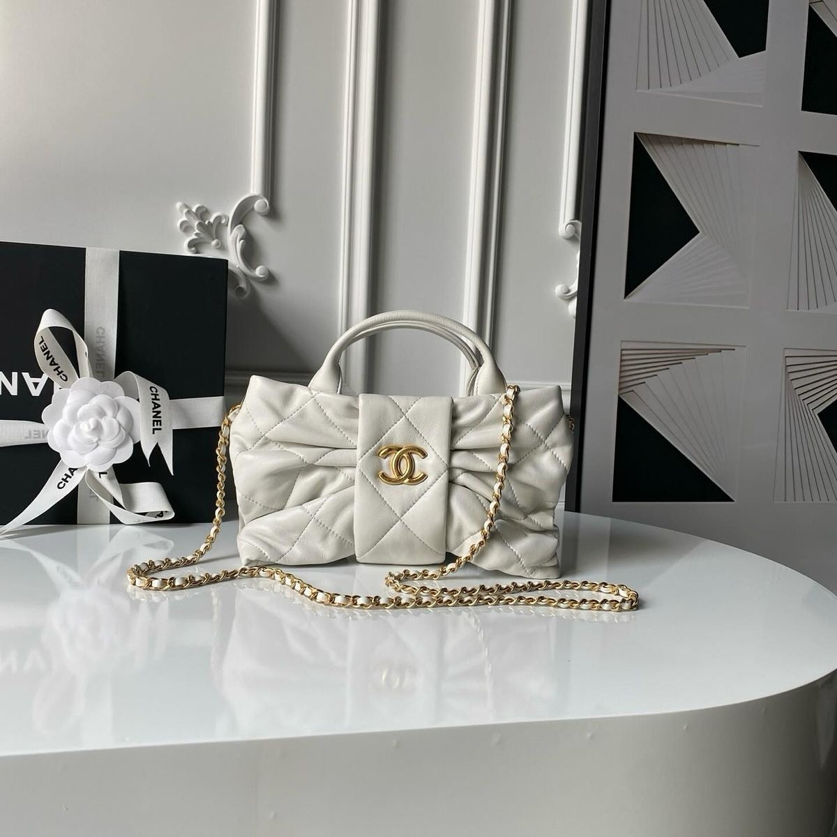 Chanel Bow Bag - White