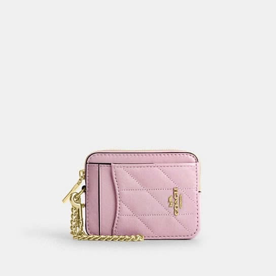 Coach Zipper Card Case - Pink