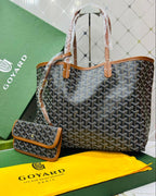 Goyard Tote Bag - Black (Large With Pouch)