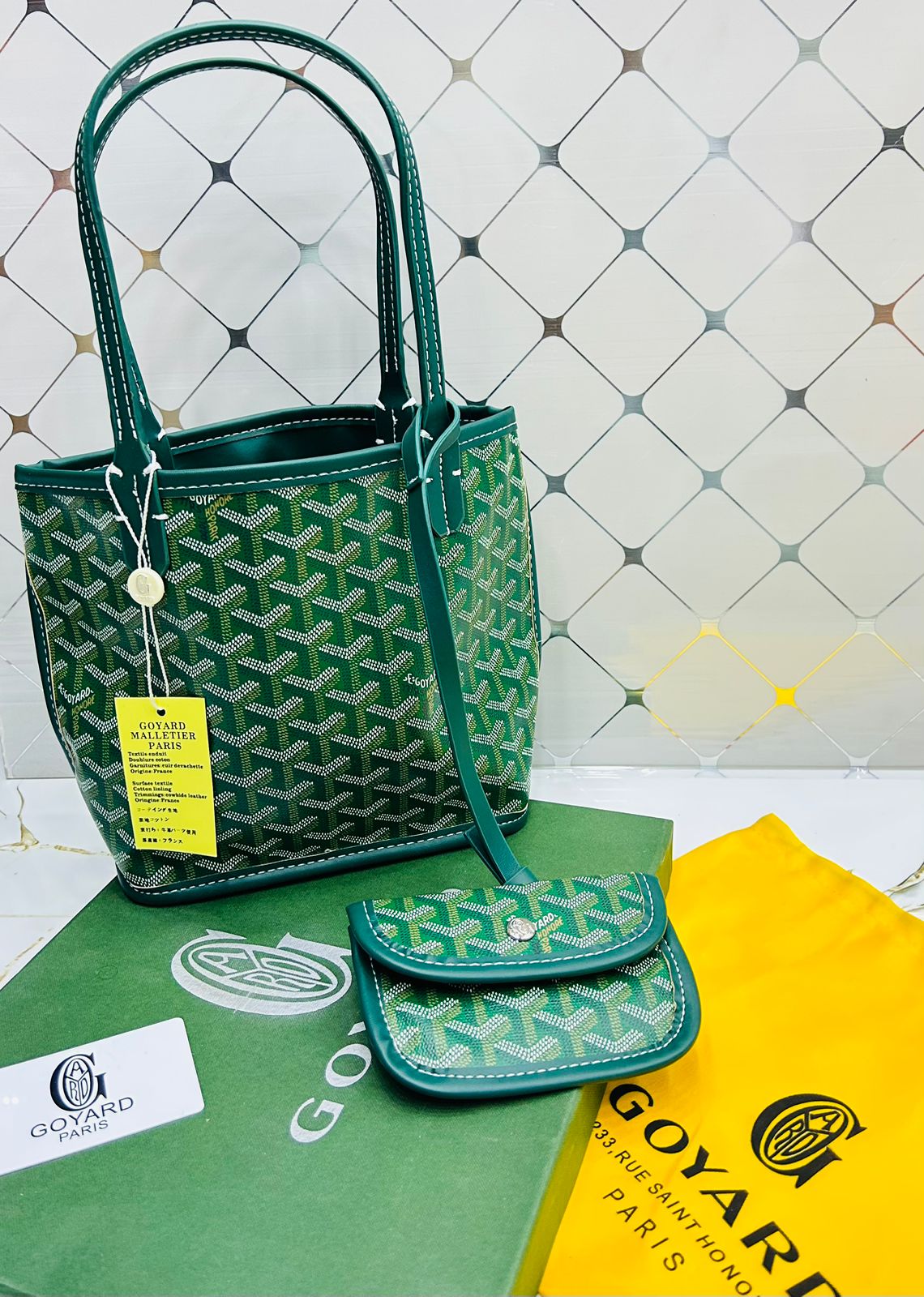 Goyard Tote Bag - Green (Mini With Pouch)