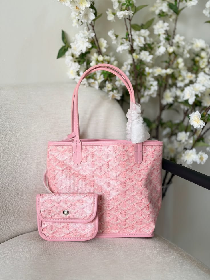 Goyard Tote Bag - Marshmallow Pink (Mini With Pouch)