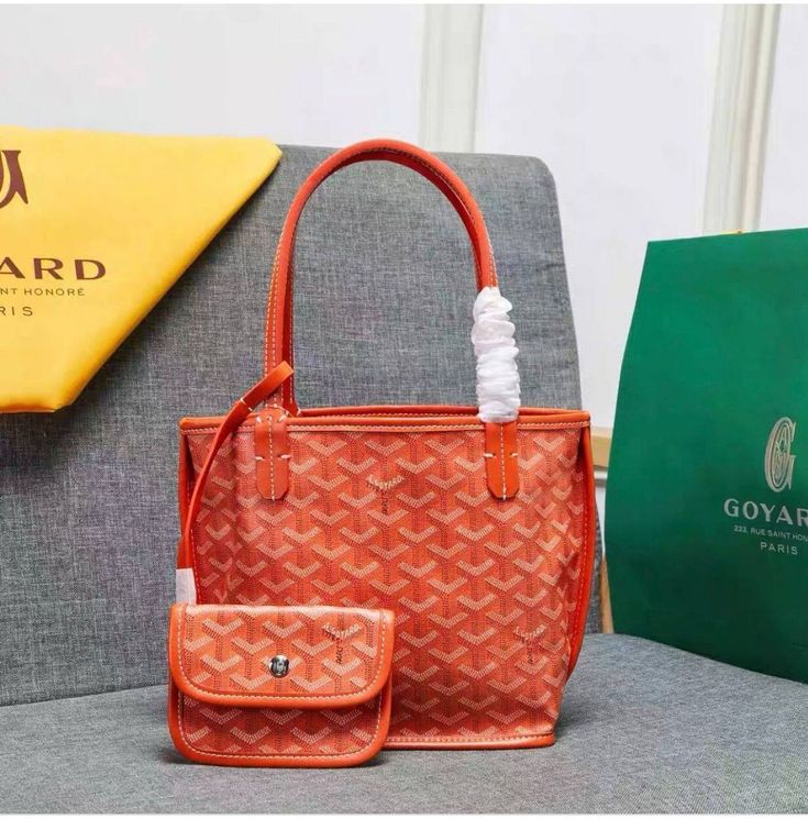 Goyard Tote Bag - Orange (Mini With Pouch)