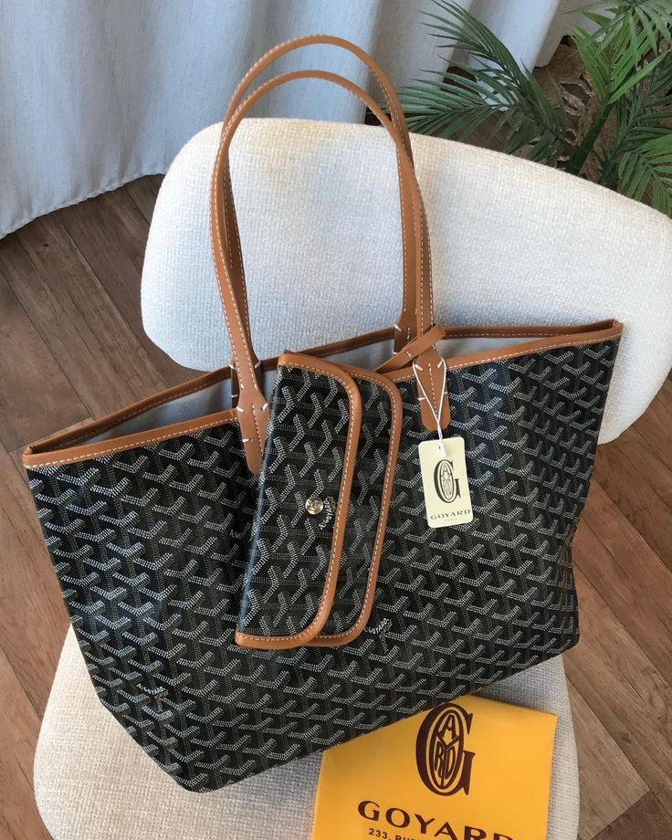 Goyard Tote Bag - Black (Large With Pouch)