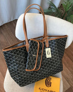 Goyard Tote Bag - Black (Large With Pouch)