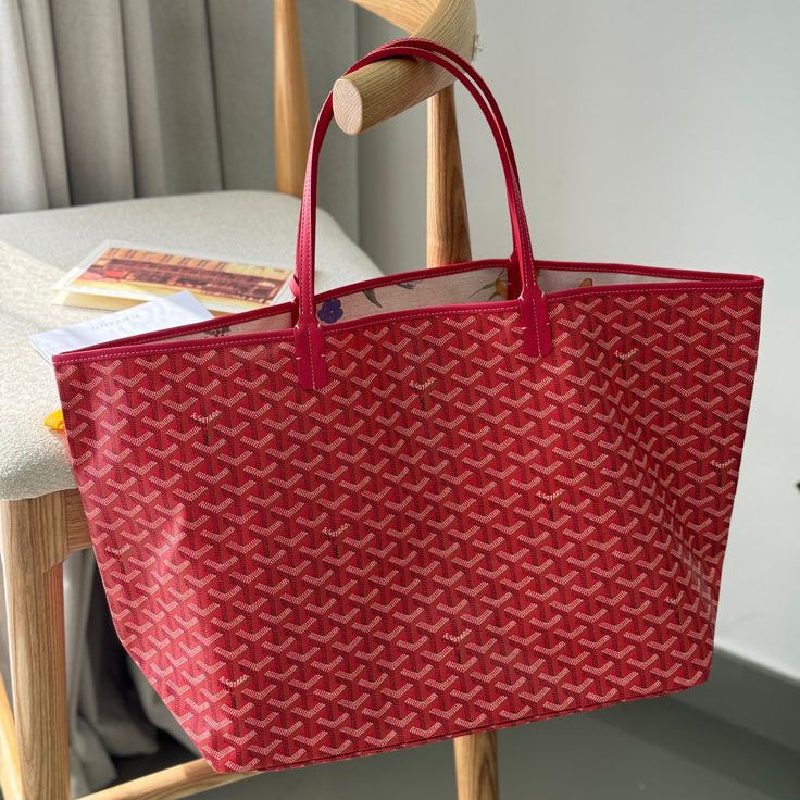 Goyard Tote Bag - Red (Large With Pouch)