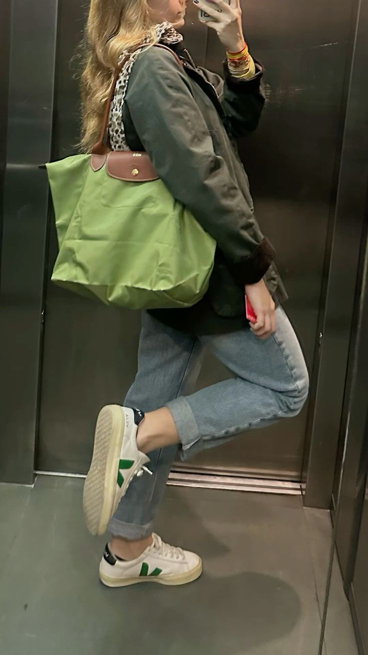 Long Champ Tote Large - Sage Green